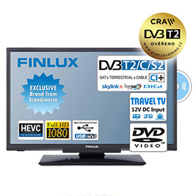 Finlux TV22FDM4760 (22" T2 SAT,DVD,12V) - Travel TV