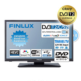 Finlux TV24FDM5760 (24" T2 SAT,DVD,12V, WIFI) - Travel TV