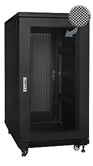 19" Rack skříň S6122DPII/B (22U 600x1000mm, pojízdná,matná, perforované dveře)