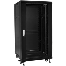 19" Rack skříň S6618/B (18U 600x600mm, pojízdná,matná)