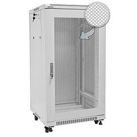 19" Rack skříň S6618DP (18U 600x600mm, pojízdná,matná, perforované dveře, šedá)