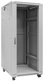 19" Rack skříň S6627 (27U 600x600mm, pojízdná,matná, šedá)