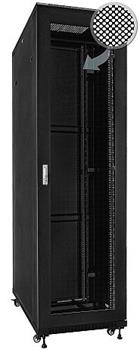 19" Rack skříň S6842DP/B (42U 600x800mm, pojízdná,matná, perforované dveře)