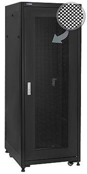 19" Rack skříň SQ6142DP/B (42U 600x1000mm, pojízdná,matná, perforované dveře)- rychlá montáž