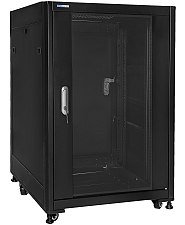 19" Rack skříň SQ6615/B (15U 600x600mm, pojízdná,matná) - rychlá montáž