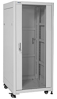 19" Rack skříň SQ6618/W (18U 600x600mm, pojízdná,matná)- rychlá montáž