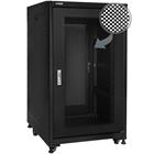 19" Rack skříň SQ6618DPII/B (18U 600x600mm, pojízdná,matná, perforované dveře)