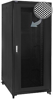 19" Rack skříň SQ8137DP/B (37U 800x1000mm, pojízdná,matná, perforovaný dveře) - rychlá montáž