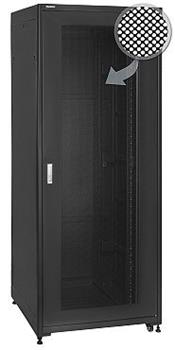 19" Rack skříň SQ8142DP/B (42U 800x1000mm, pojízdná,matná, perforované dveře)- rychlá montáž