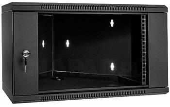 19" Rack skříň WN6606 rohová (6U, 600mm, závěsná, složená, černá)