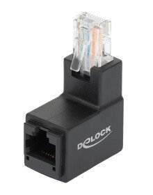 90° úhlový adaptér RJ45 zástrčka – RJ45 zásuvka kat. 6 UTP