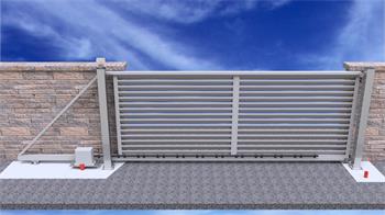Brána samonosná výška 1800, Rám z jeklu 60x40x2mm pro vlastní výplň, (průjezd 3500mm) + pojezdy a sloupky . V žárovém zinku