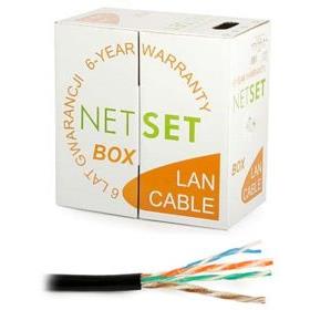 Kabel UTP Cat5e PE gelový černý NETSET (venkovní) [1m]