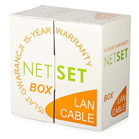 Kabel UTP Cat5e PE gelový černý NETSET (venkovní) [305m]