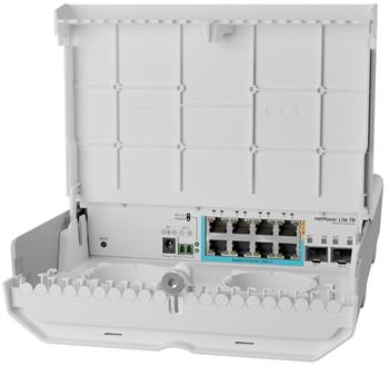 MikroTik CSS610-1Gi-7R-2S+OUT - netPower Lite 7R reverzní PoE switch