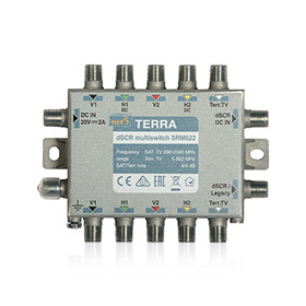 Multipřepínač dSCR Terra SRM-522 (ClassA, 2xWIDEBAND, pasivní DVB-T, max.32)