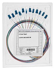 Optický pigtail LC/UPC SM G652D – 2 m (balení po 12 kusech, barevný)