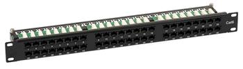 Patch Panel (1U, 48 CAT6 RJ45 portů + úchyt na kabely)