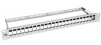 Patch panel 24-portů Keystone PPK24-1U-W