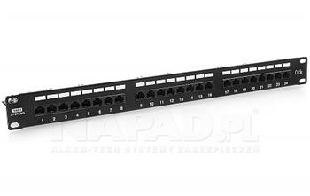 Patch panel - kat. 5e, 24 portů + držák kabelu