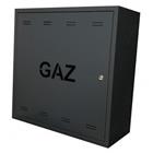 Revizní skříňka na plyn 600x600x250 antracit  se spodním otvorem a nápisem GAZ