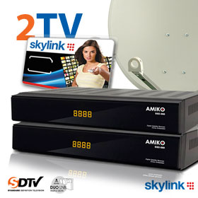 Satelitní set 2TV - Amiko 560 [80FE TE, Skylink, MNB Twin]