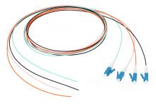 Single-mode pigtail set 4 pcs, PG-371C-1 LC/UPC, G,657,A1, 1m, aqua, black, orange, pink