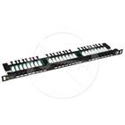 Solarix patch panel 24xRJ45 CAT5E UTP s vyvazovací lištou, černý, 0,5U 