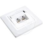 Solarix zásuvka  CAT5E UTP 2 x RJ45 pod omítku bílá SX9-2-5E-UTP-WH