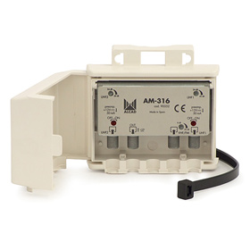 Venkovní anténní zesilovač: ALCAD AM-316 (UHF-UHF-VHF/FM, F-konektory)